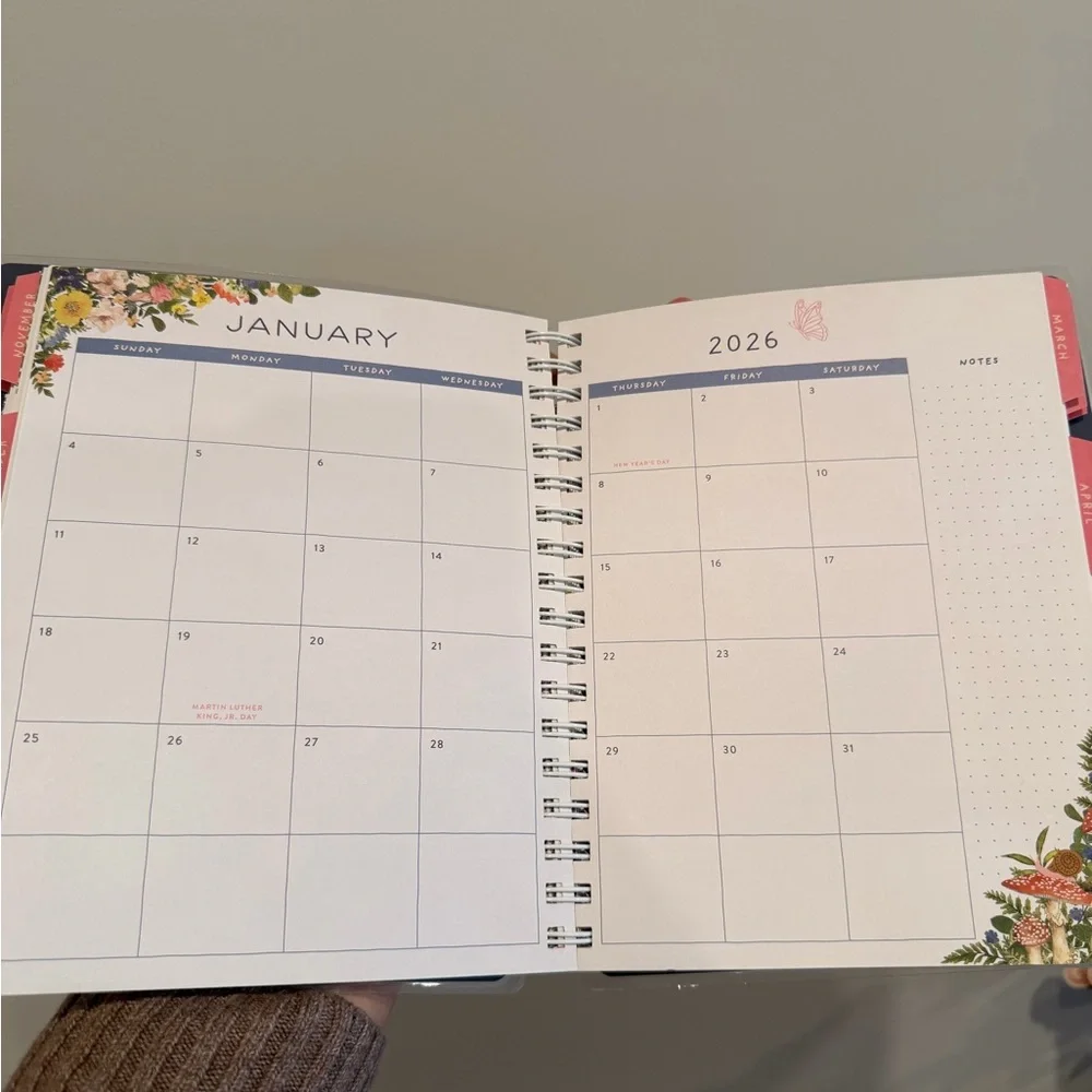 🌼Floral Spiral Planner/Agenda 2025-2026